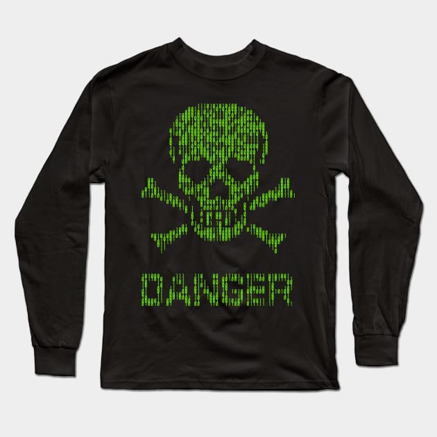 Binary danger signal Long Sleeve T-Shirt by Hacktees